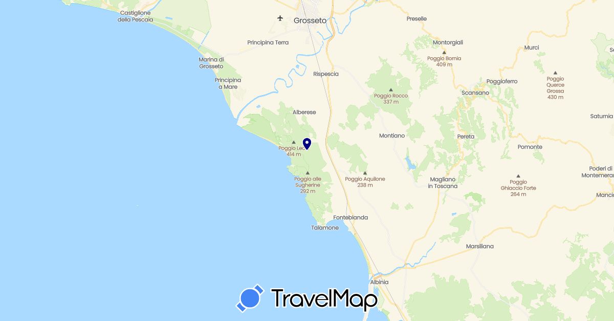 TravelMap itinerary: driving in Italy (Europe)