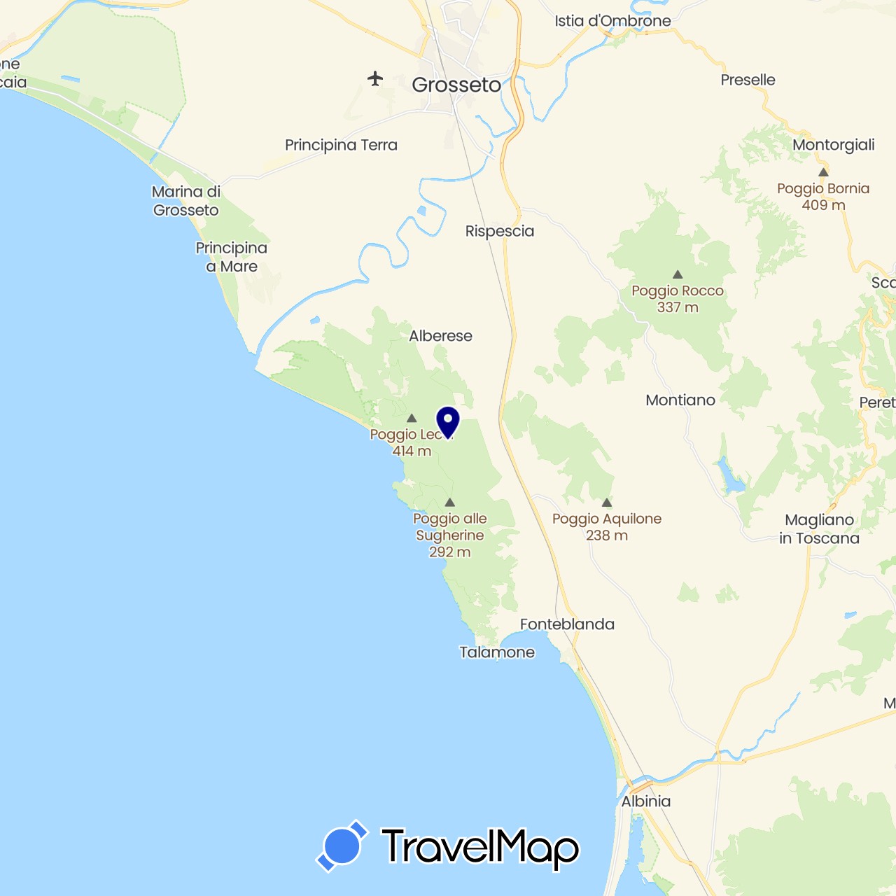 TravelMap itinerary: driving in Italy (Europe)