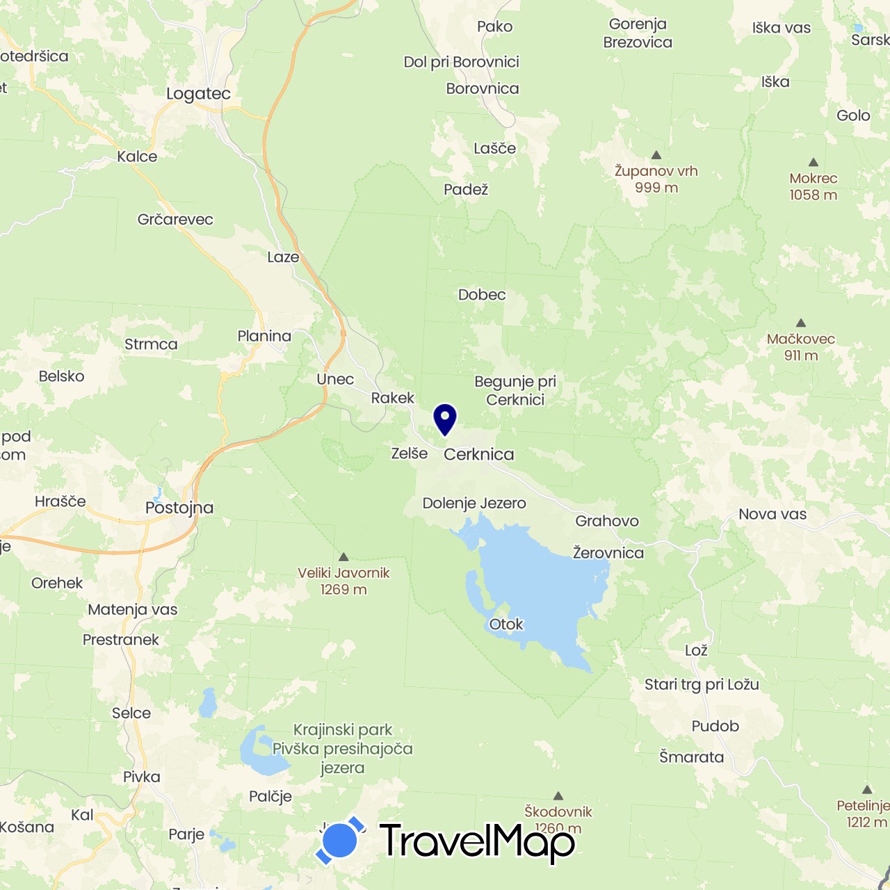 TravelMap itinerary: driving in Slovenia (Europe)