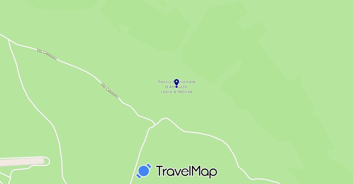 TravelMap itinerary: driving in Italy (Europe)