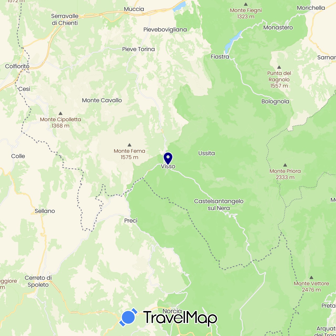 TravelMap itinerary: driving in Italy (Europe)