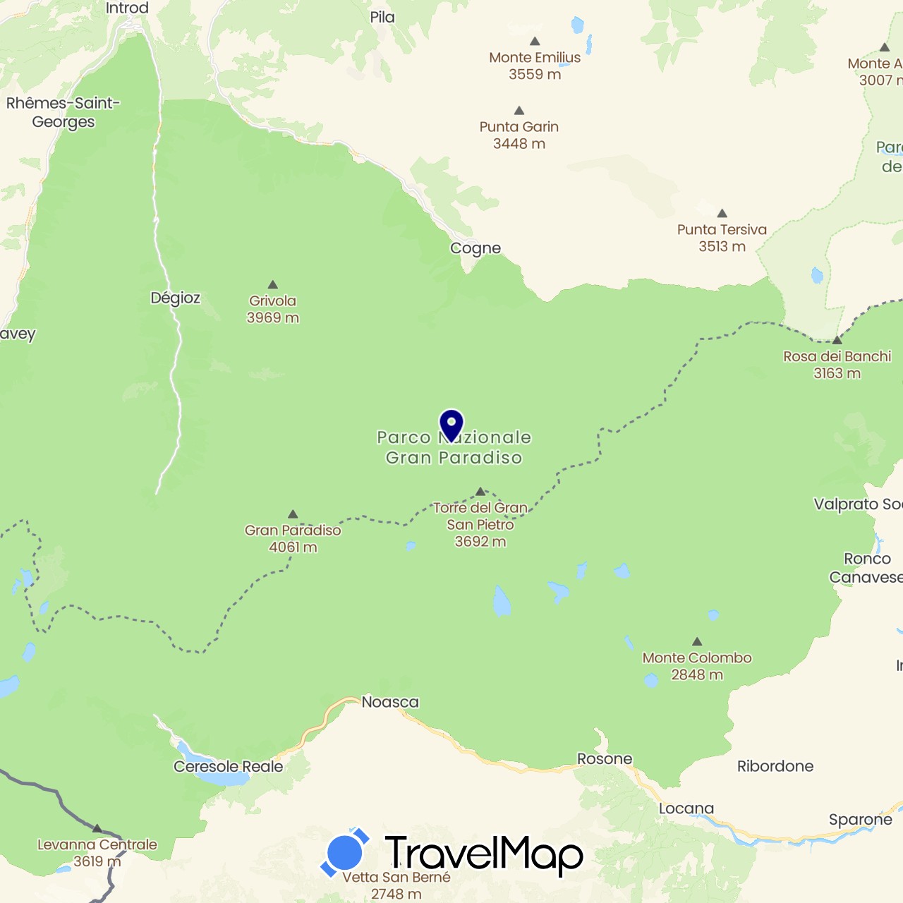 TravelMap itinerary: driving in Italy (Europe)