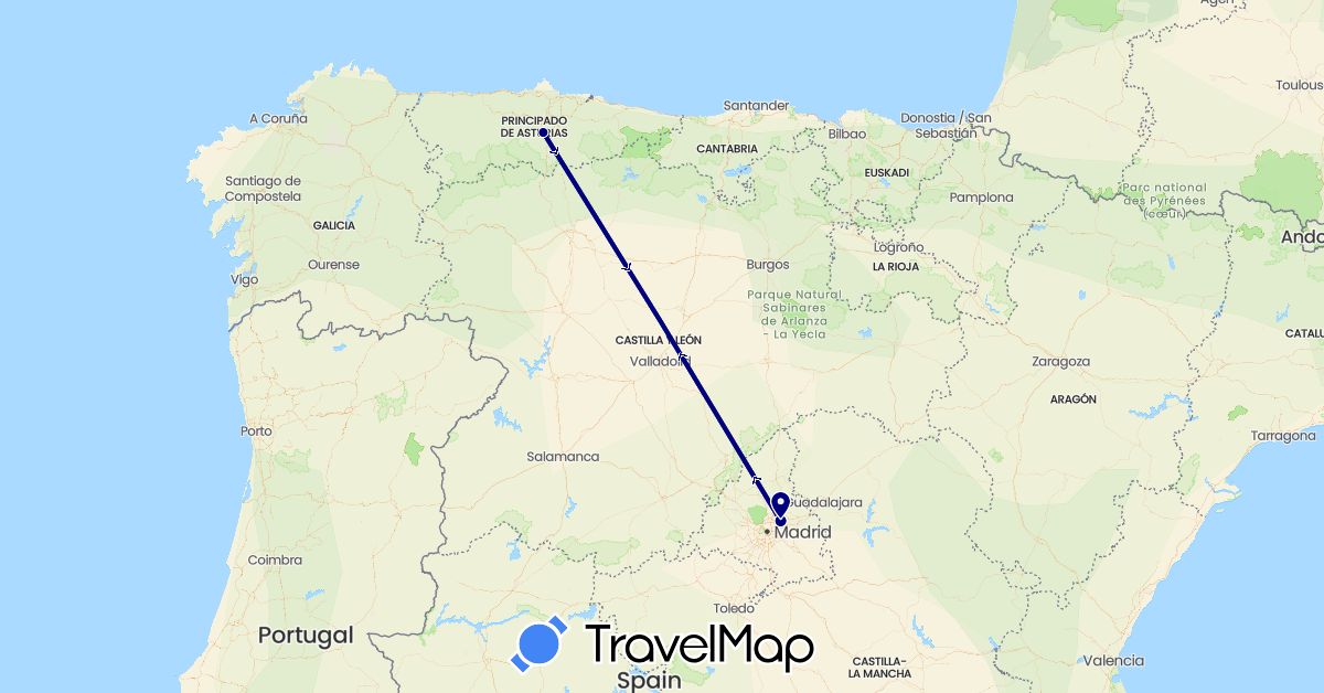 TravelMap itinerary: driving in Spain (Europe)