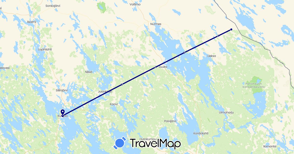TravelMap itinerary: driving in Finland (Europe)