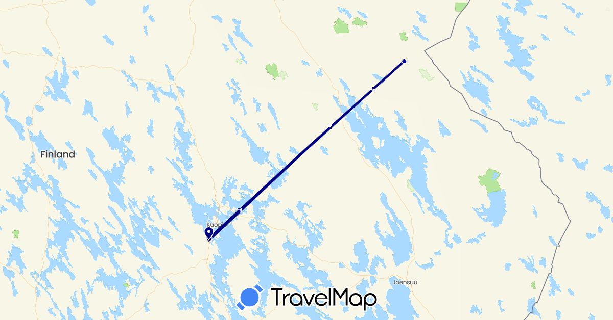 TravelMap itinerary: driving in Finland (Europe)