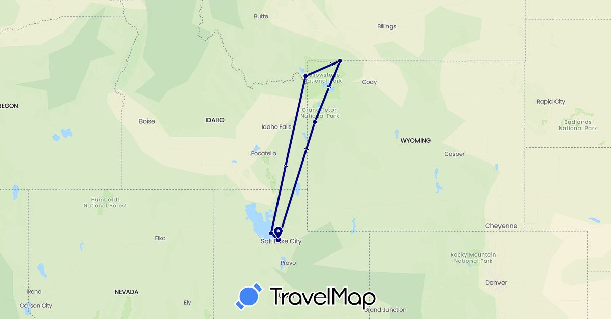 TravelMap itinerary: driving in United States (North America)