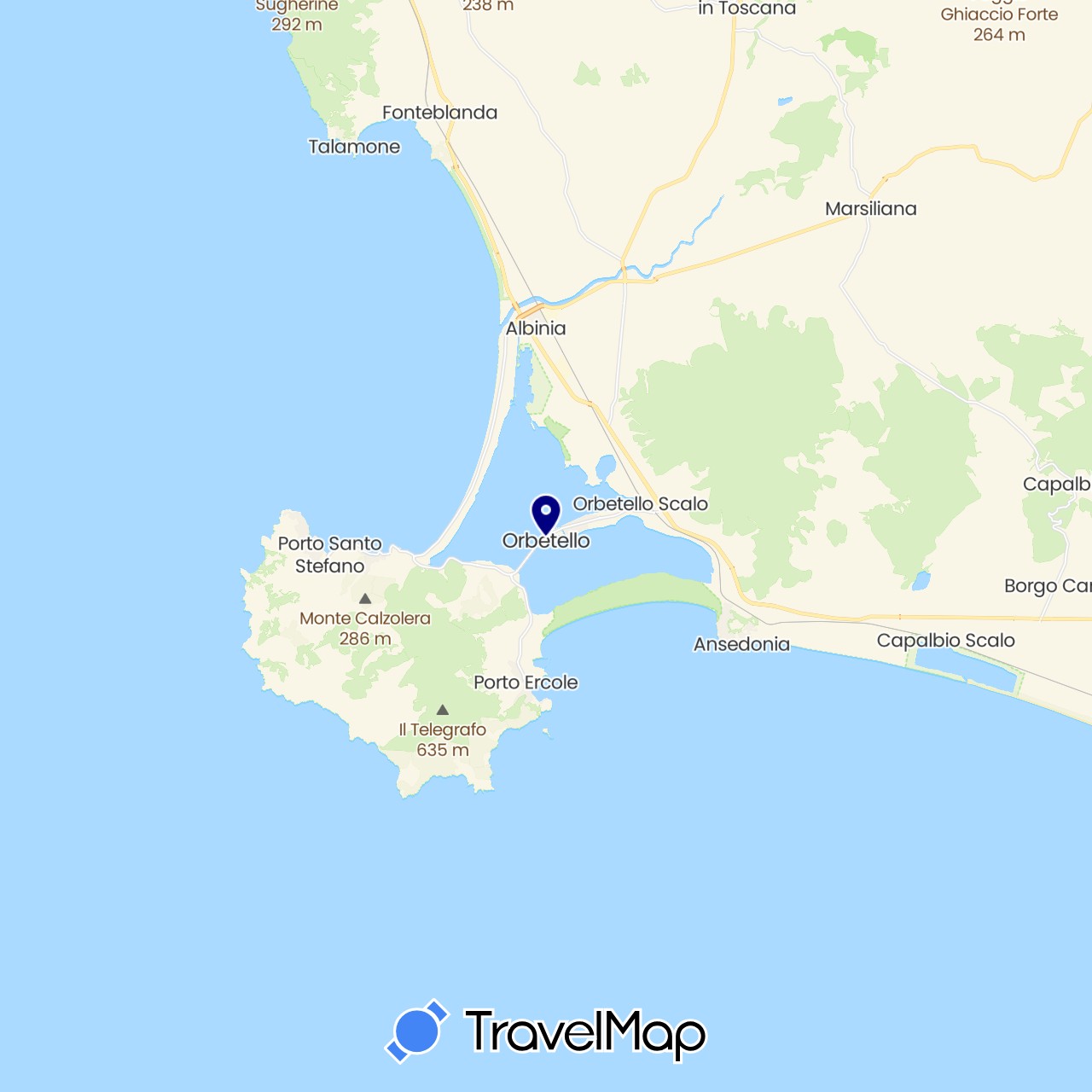 TravelMap itinerary: driving in Italy (Europe)