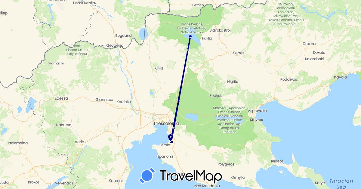 TravelMap itinerary: driving in Greece (Europe)