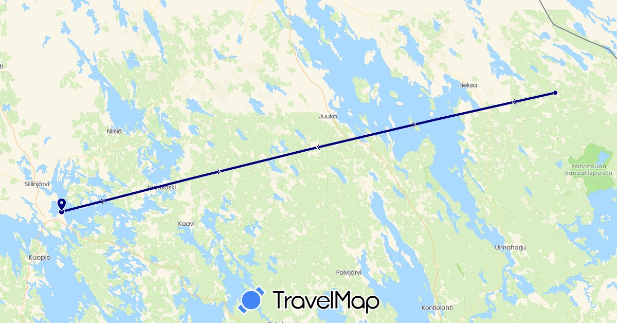 TravelMap itinerary: driving in Finland (Europe)