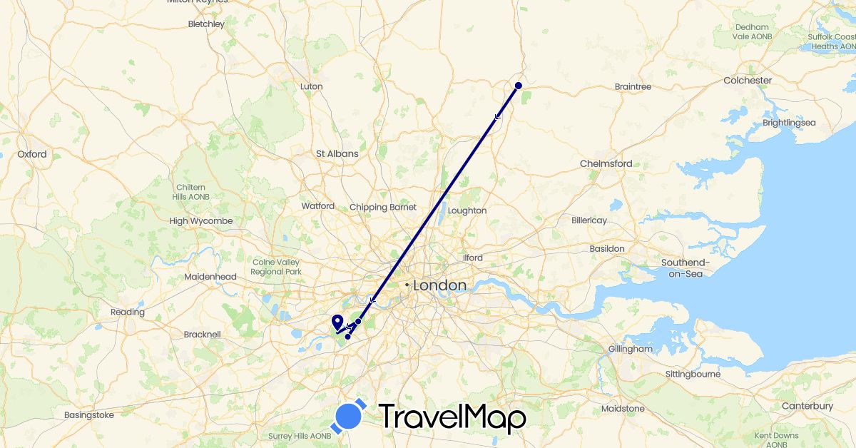 TravelMap itinerary: driving in United Kingdom (Europe)