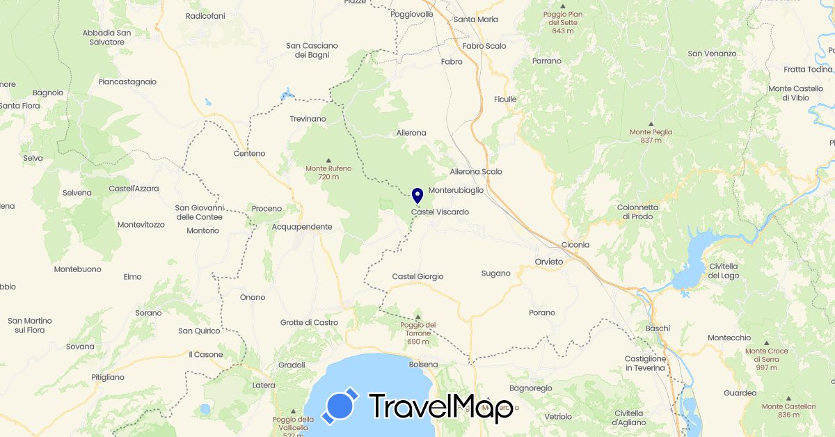 TravelMap itinerary: driving in Italy (Europe)