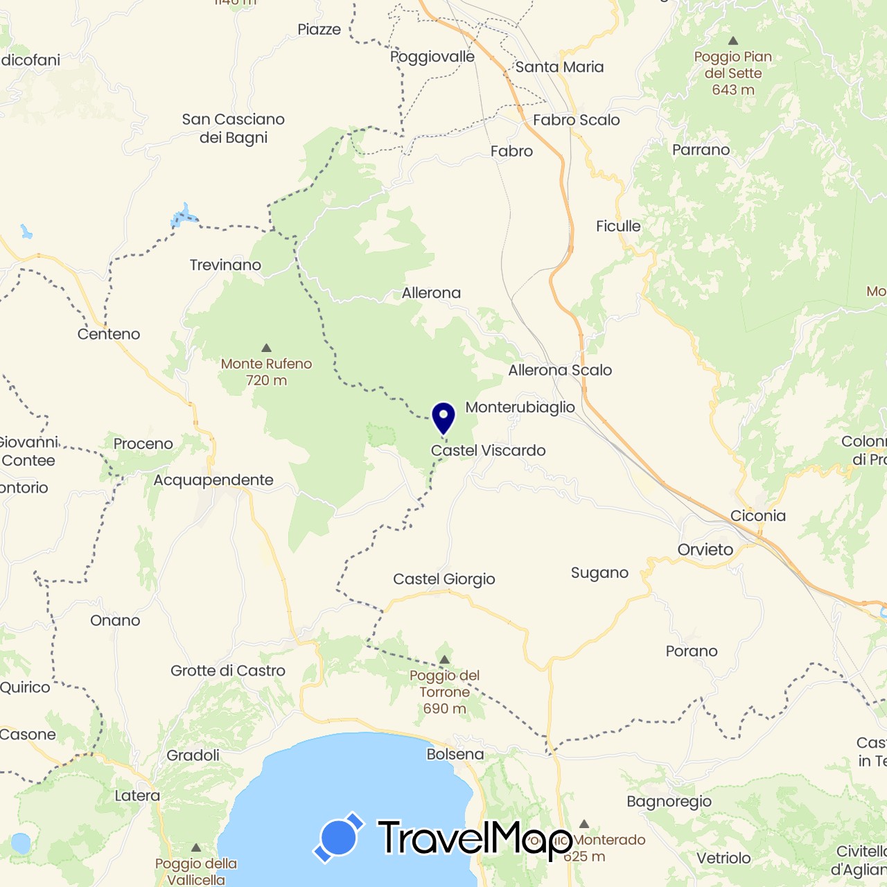 TravelMap itinerary: driving in Italy (Europe)