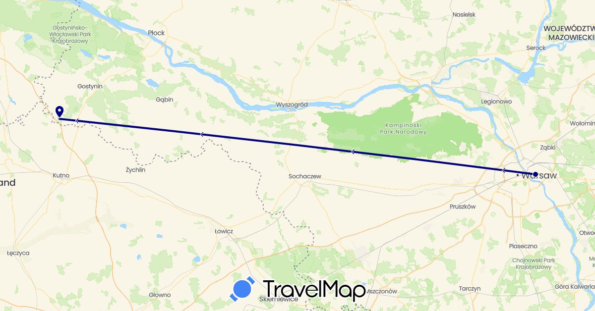 TravelMap itinerary: driving in Poland (Europe)